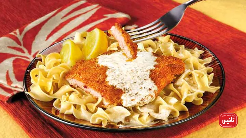 پاستا با شنیسل برای شام