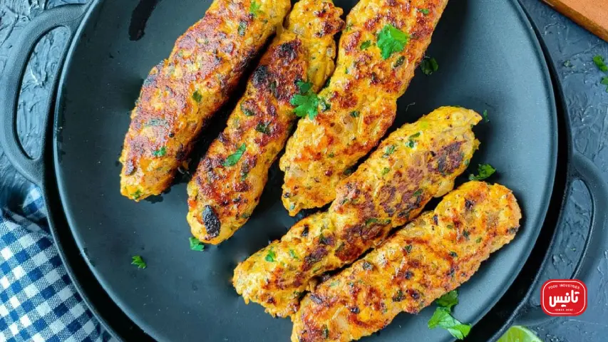 کباب تابه ای مرغ و گوشت چرخ کرده