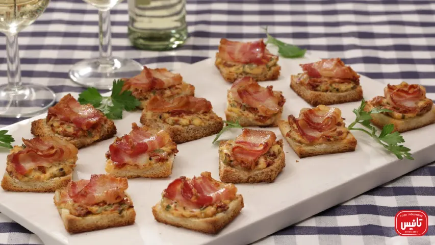 پیش غذا با ژامبون و پنیر
