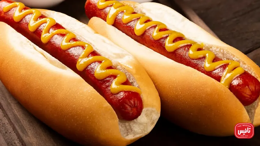 هات داگ با سس قارچ و پنیر