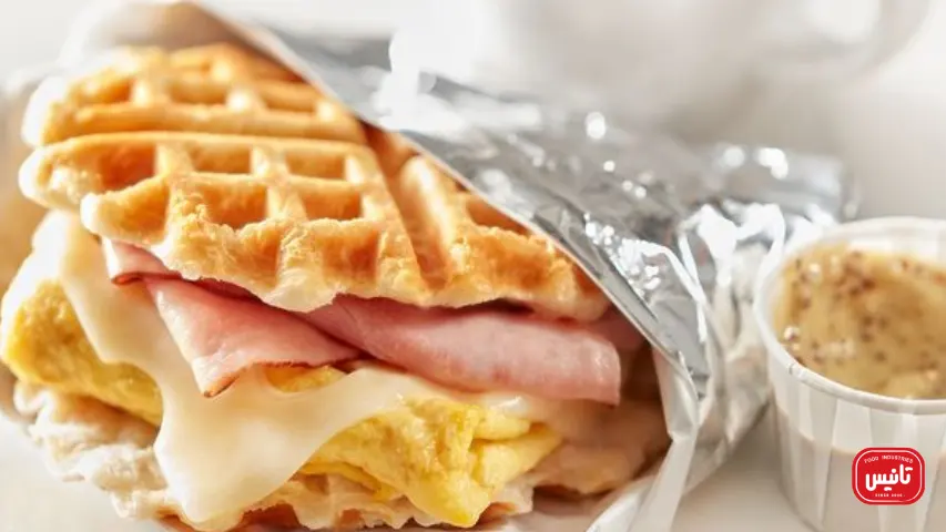 وافل خوشمزه با ژامبون